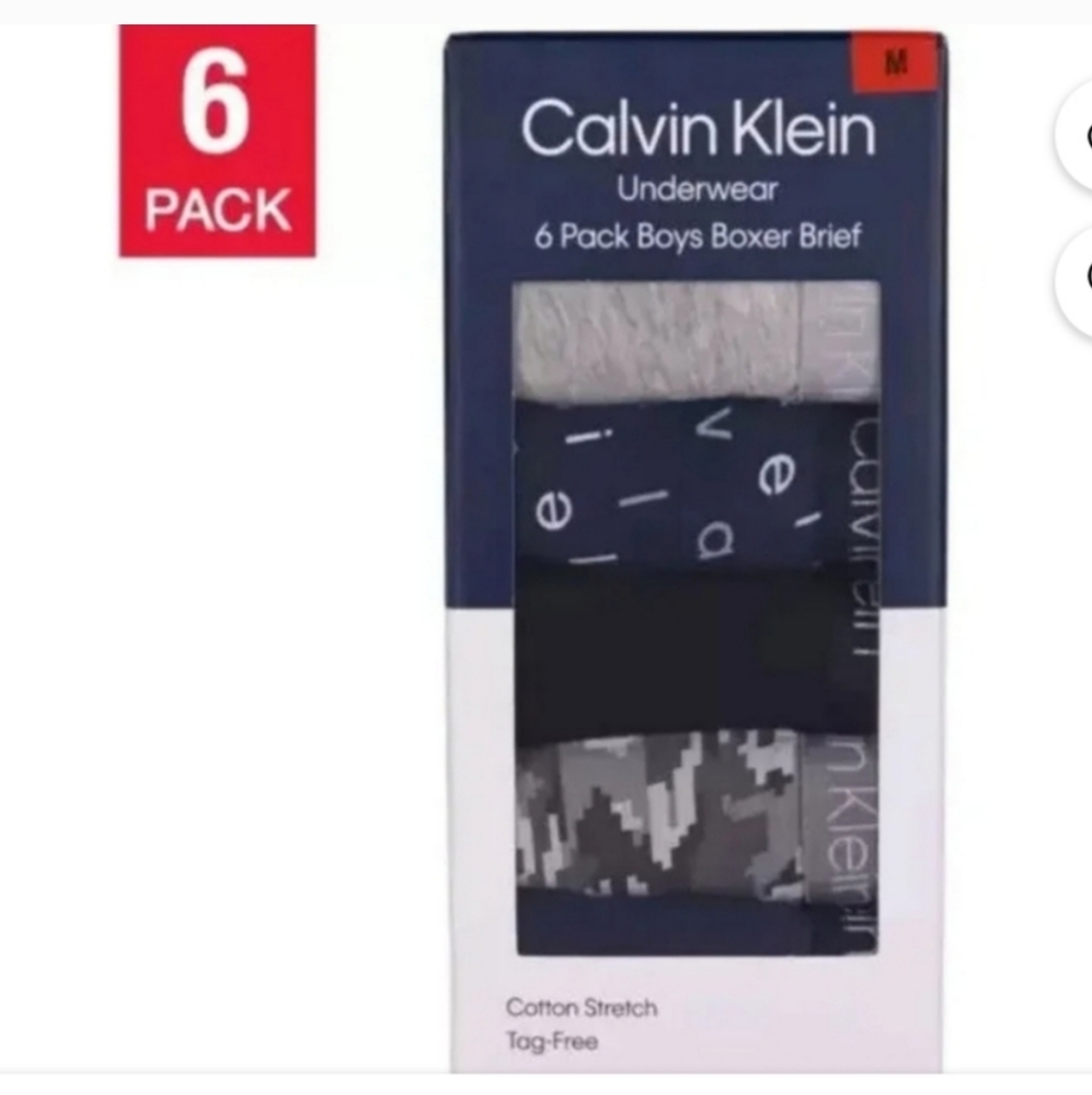 Calvin Klein Boys' Boxer Brief Underwear, 6-pack - Picture 1 of 4
